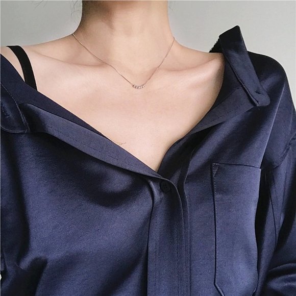 NEW 925 Sterling Silver Simple Bead Necklace - Picture 4 of 8